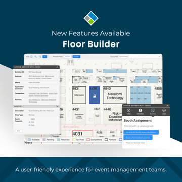 New Floor Builder Updates in MYS for Streamlined Booth Assignments