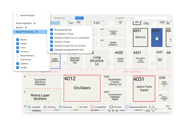Map Your Show Floor Builder Space Application-View options 1