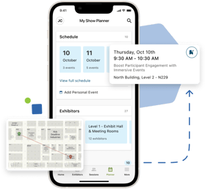 mobile app via map your show event management technology